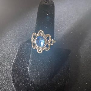 Blue topaz design ring